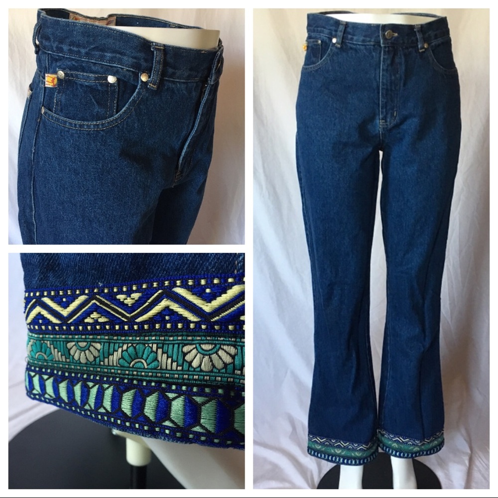 Tall Vintage 1990’s Embellished Denim high rise Mom Jeans NWOT near mint cond.